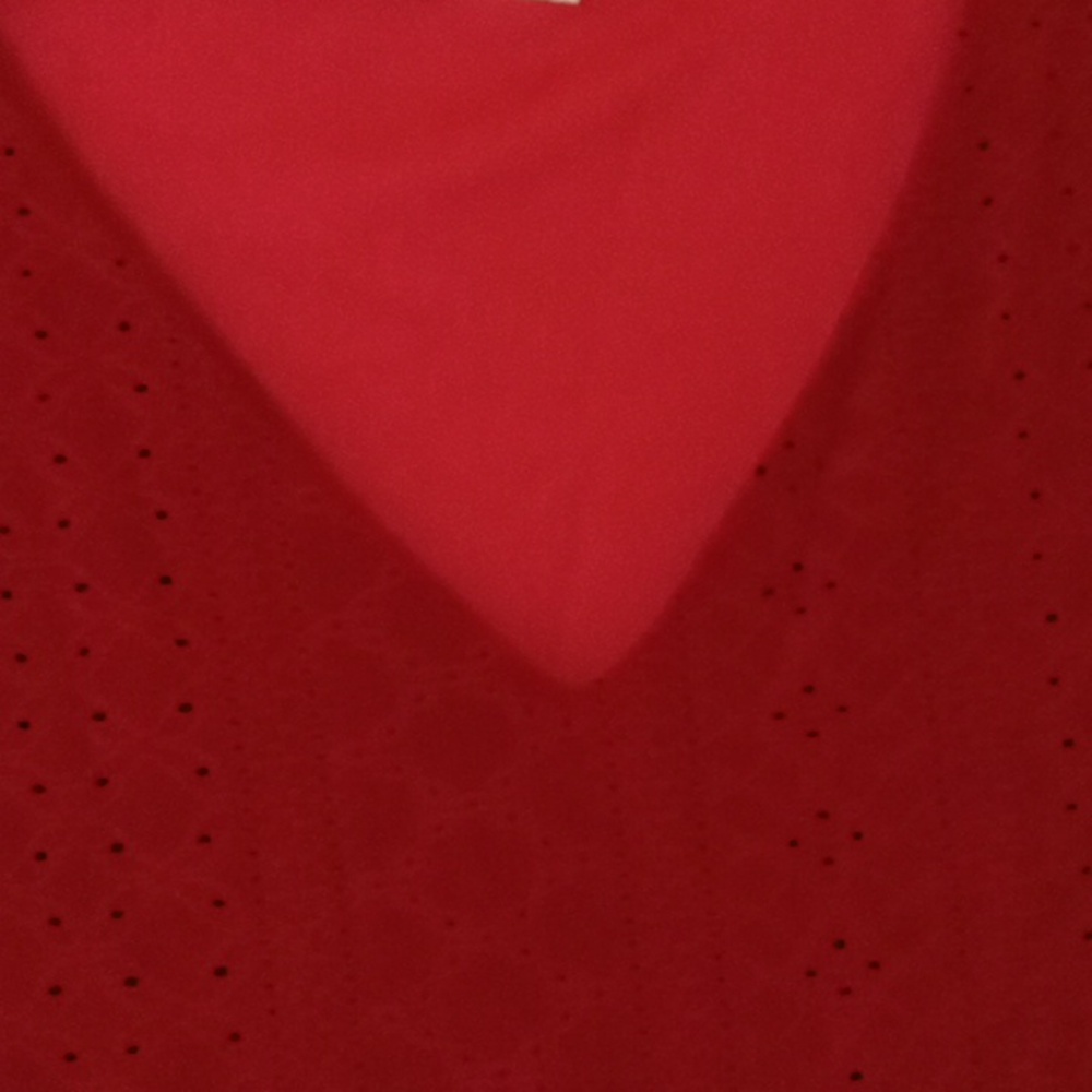 V-Neck Red Sheath Midi Dress with Flutter Sleeves - Picture 4 of 9